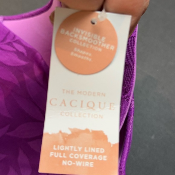 NWT Cacique Backsmoothing Lightly Lined No Wire Bra Purple 40F - Picture 4 of 9